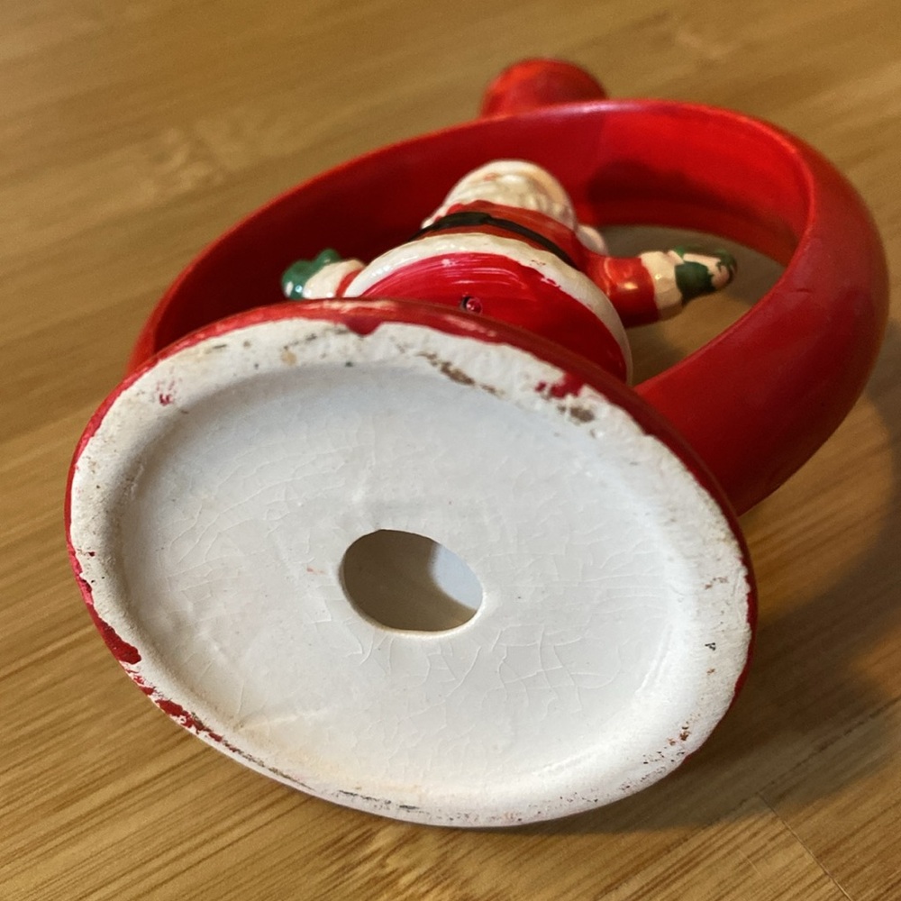 Vintage Santa Ceramic Candle Stick Holder - Picture 7 of 9